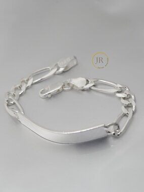 6" 6mm Solid .925 Sterling Silver Figaro ID Bracelet Ideal for Teens & Children